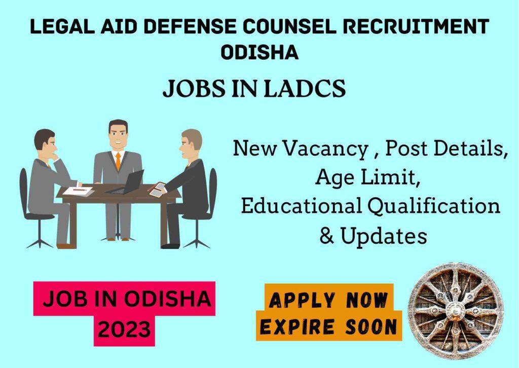 Legal AID Defense Counsel Recruitment Odisha