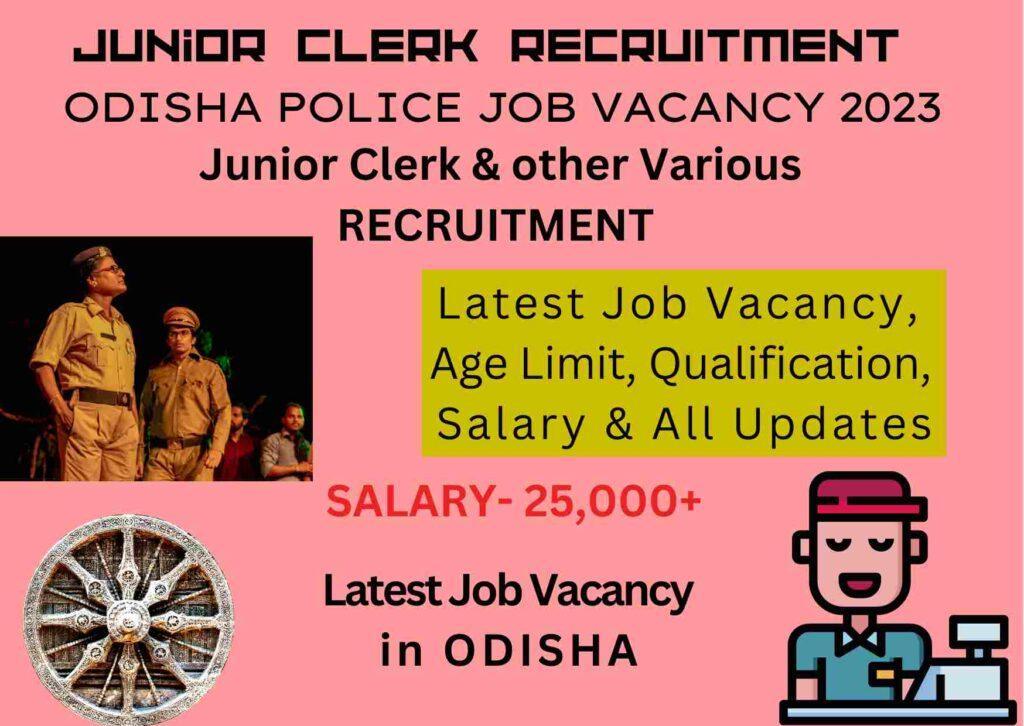 Odisha Police Junior Clerk Recruitment 2023