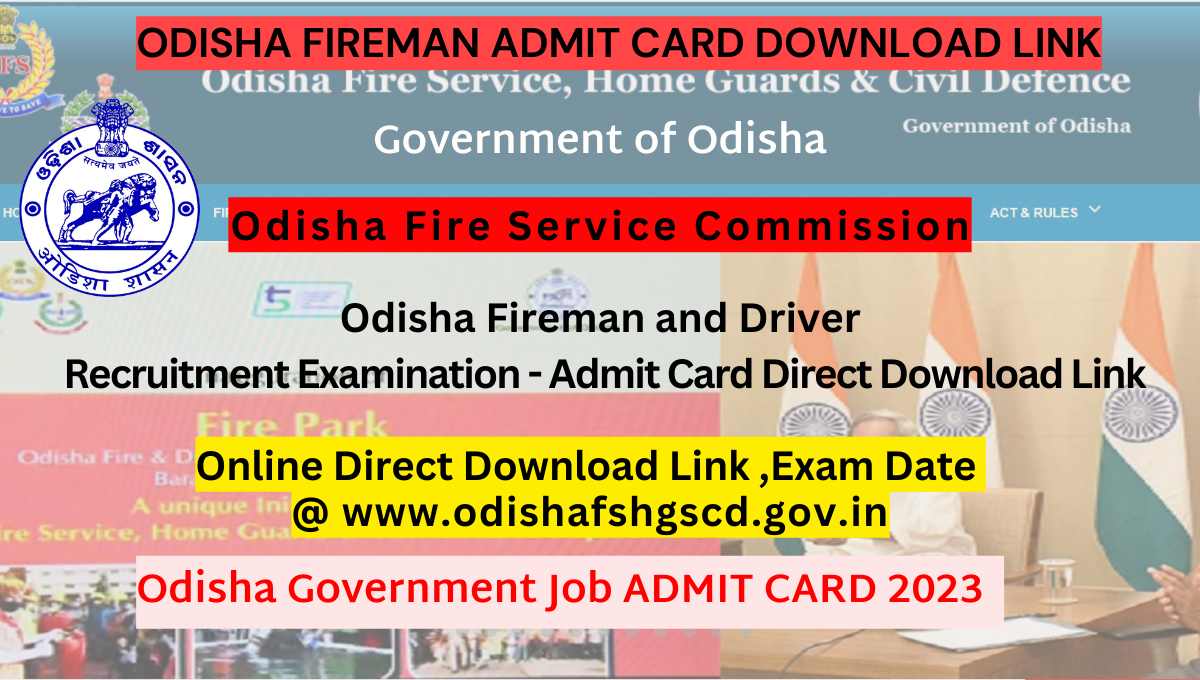 Odisha Fireman PET/PMT Admit Card 2023